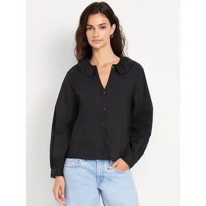Old Navy Black Button-Up Blouse